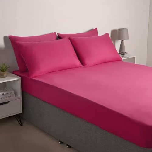 OHS 2 Pack Pink Microfibre Housewife Pillowcases with Envelope Closure
