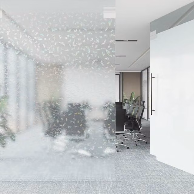 Berkfield Decorative Frosted 3D Rainbow Pattern Window Film, White, W: 90 cm, H: 2000 cm – 1