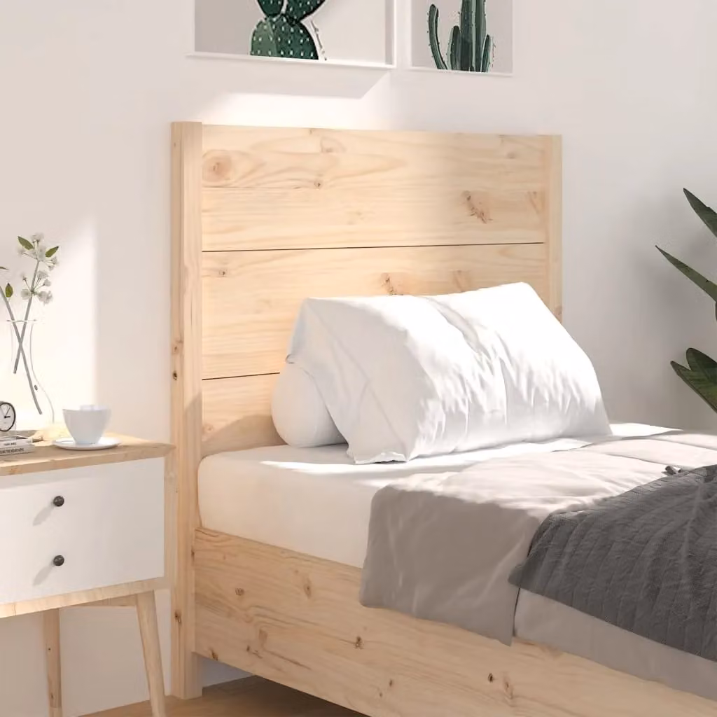 Berkfield Home Rustic Solid Wood Pine Headboard in Brown, W/D/H: 81 x 4 x 100 cm – 1