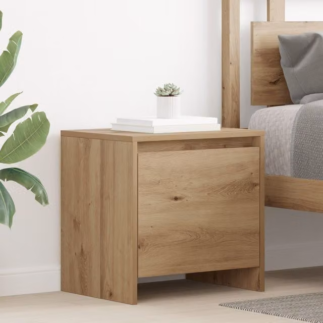 Berkfield Home Artisan Oak Bedside Cabinet in Brown Rustic Engineered Wood