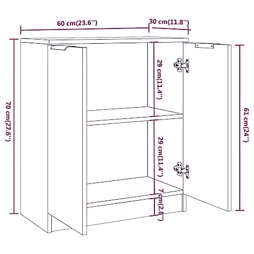 vidaXL Sonoma Oak Sideboard and Highboard Home Organiser with Door in Engineered Wood – 2