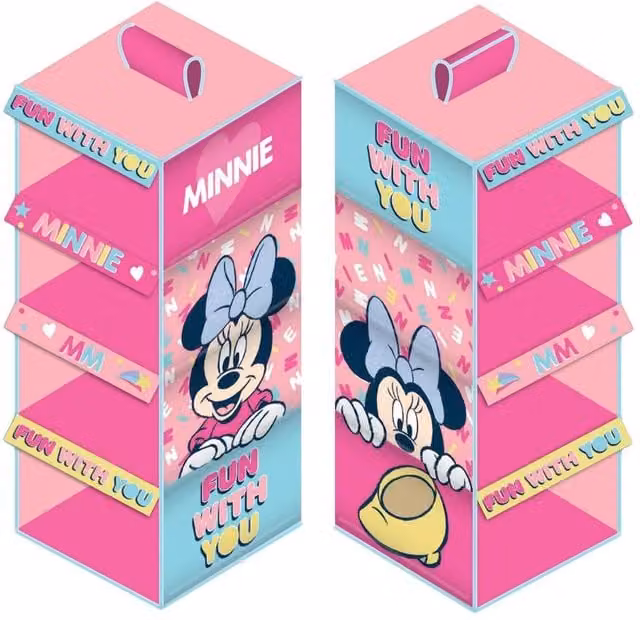 Minnie Mouse Foldable Fabric Storage Organiser in Pink and Multicolour