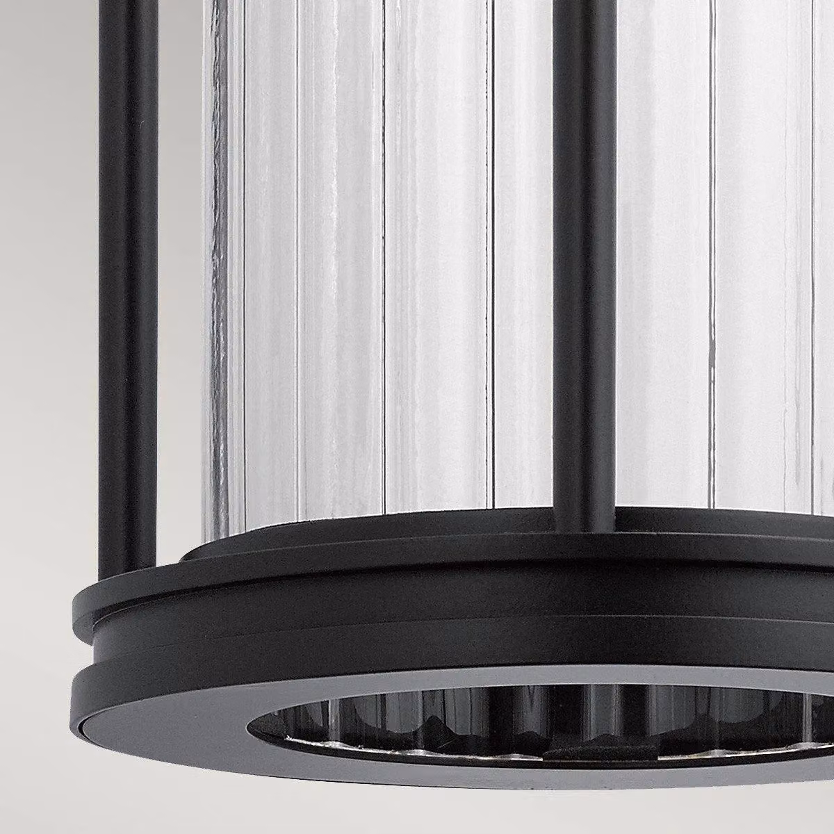Kichler Barras Black Outdoor Wall Lantern with Transparent Glass IP44 – 3
