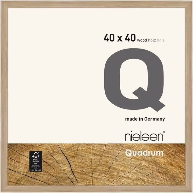 Nielsen Design Quadrum Square Wooden Picture Frame in Brown and Beige with Glass Front, W/H: 40 x 40 cm