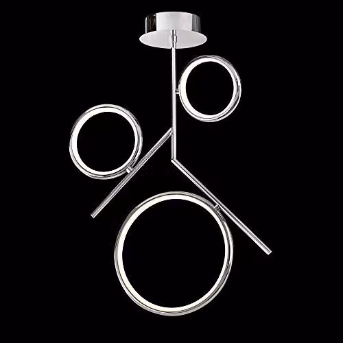 Netlighting Olimpia LED Ceiling Light, 36W, 3000K Warm White, 2700lm, Chrome and Grey, IP20 – 2