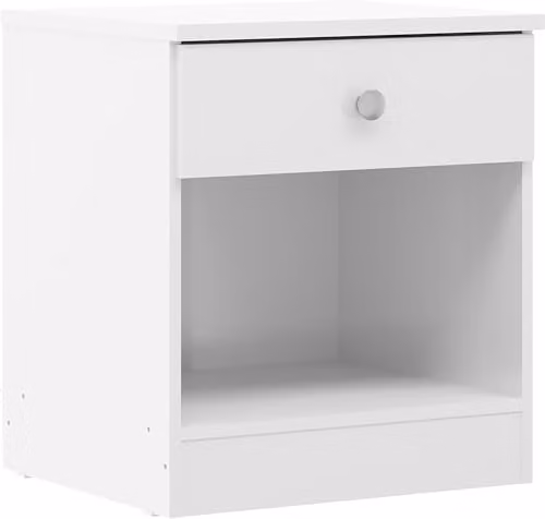 Seconique Denver 1 Drawer Bedside Table in White Gloss, W/D/H: 40 x 36 x 46 cm – 2