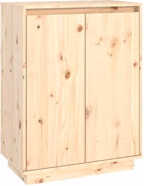 Berkfield Home Solid Wood Pine Shoe Cabinet in Beige, W/D/H: 60 x 35 x 80 cm