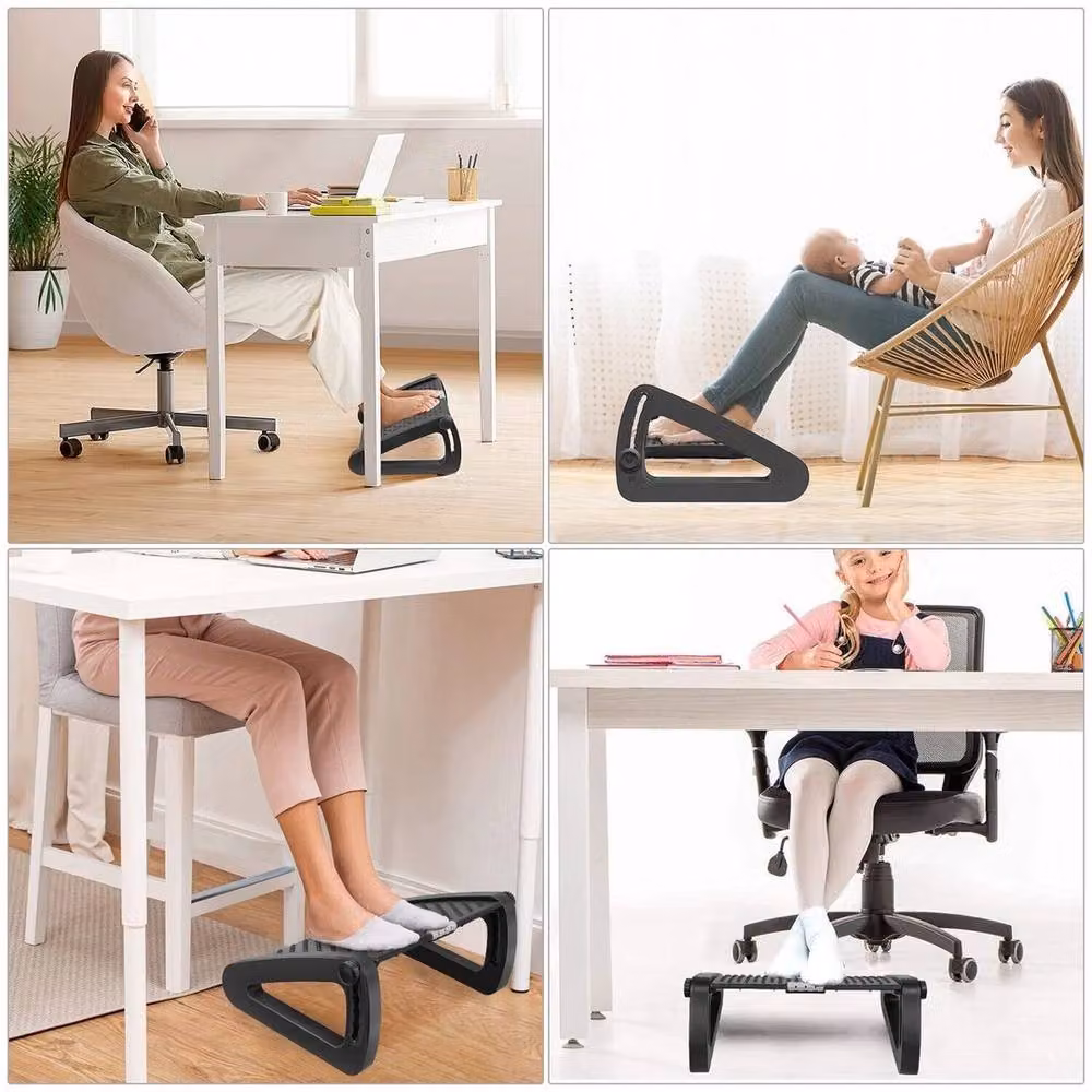 NESTLUNE Ergonomic Rocking Foot Rest Under Desk in Black, W: 100 cm, D: 15 cm, H: 15 cm – 3