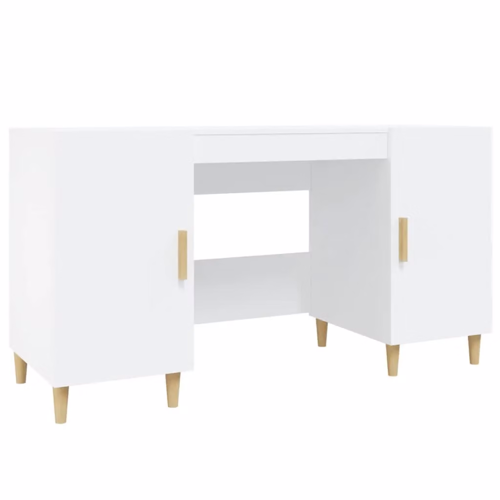 Berkfield Home White Writing Desk in Engineered Wood W/D/H: 140 x 50 x 75 cm – 2