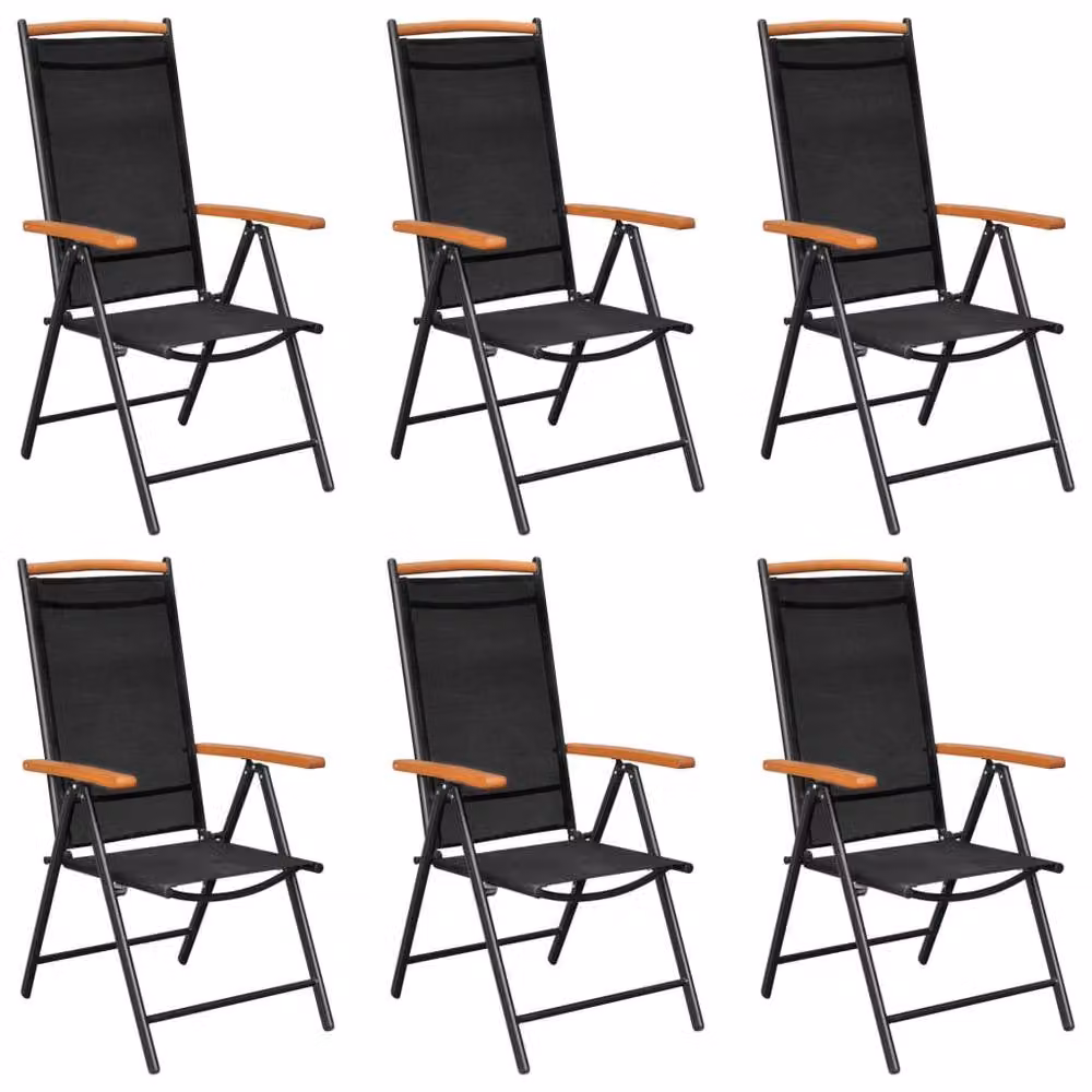 Berkfield Home 7 Piece Black Aluminium Garden Dining Set – 1