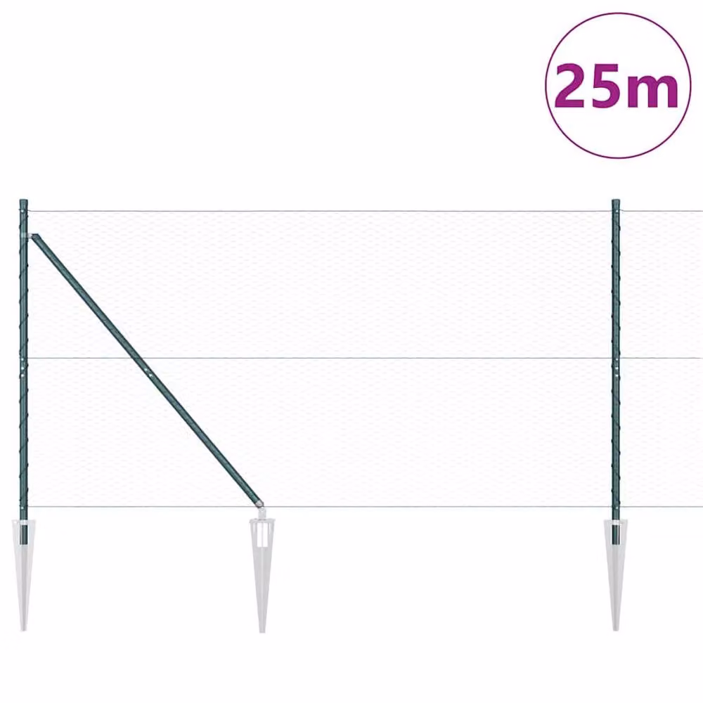 Berkfield Home Hexagon Steel Fence, Green, H: 140 cm x W: 25 m – 3