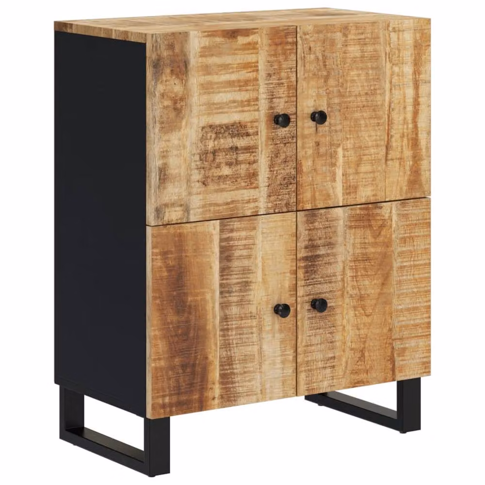 Berkfield Home 4-Door Mango Wood Sideboard in Brown, W/D/H: 60 x 33 x 75 cm – 3
