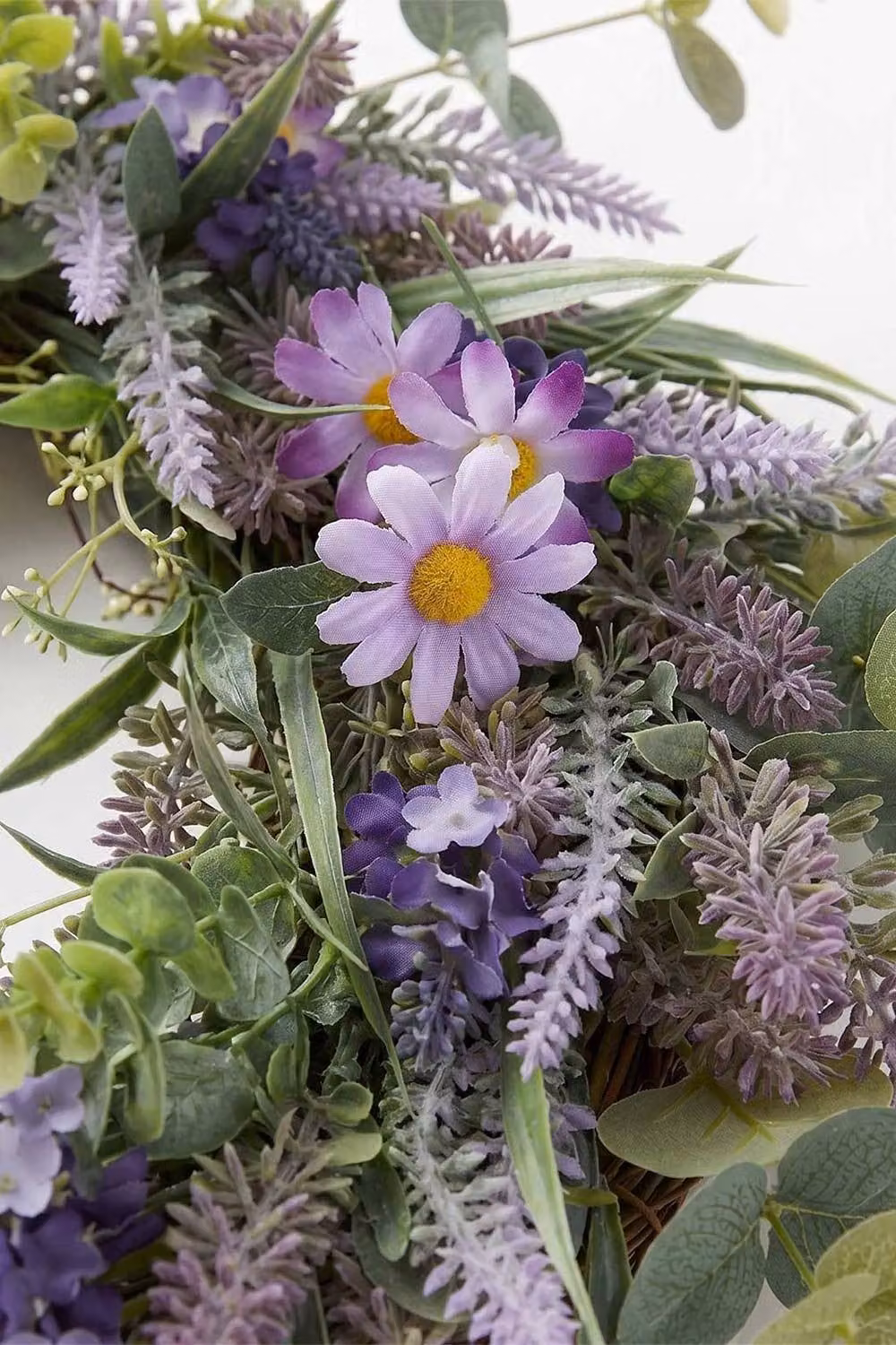 Homescapes Artificial Lavender Floral Wreath in Purple and Green, Diameter: 40 cm – 2