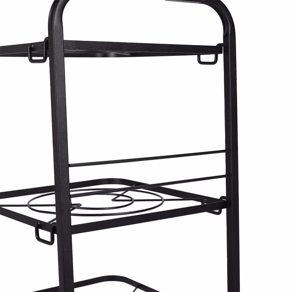 FLAVORA 4 Tier Metal Kitchen Pot and Pan Storage Rack in Black – 3