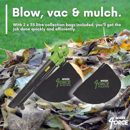 MYLEK Corded Leaf Blower and Vacuum Shredder Mulcher in Black and Green – 3