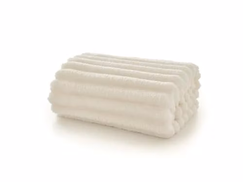 Deyongs Alnwick Ribbed Faux Fur Throw, Cream, W/D/H: 140 x 180 cm