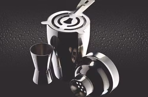 BarCraft 3 Piece Stainless Steel Cocktail Set in Silver with Leakproof Shaker – 2