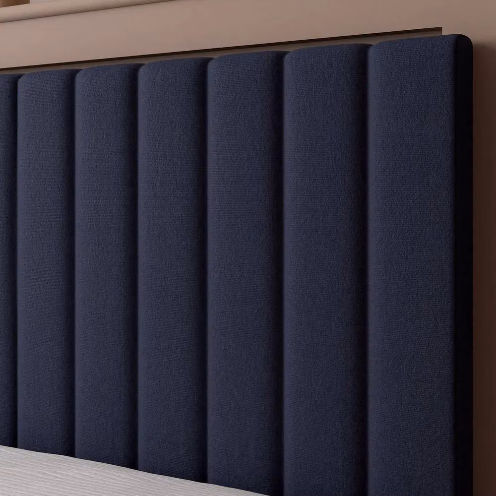 X Rocker Maisie Velvet Upholstered Ottoman Bed with Under-Bed LED Lighting in Blue, W/D/H: 140 x 200 cm – 3