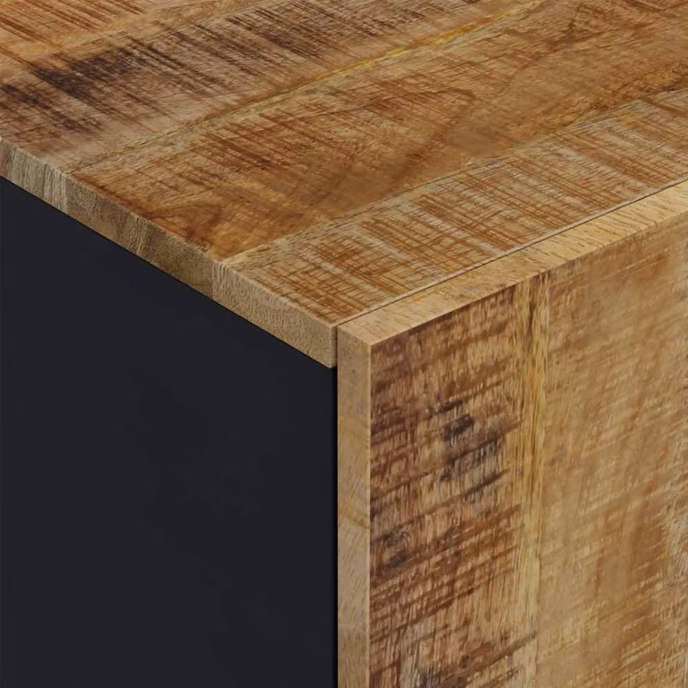 Berkfield Home Industrial TV Cabinet in Brown, Solid Mango and Engineered Wood, W/D/H: 80 x 33 x 46 cm – 4