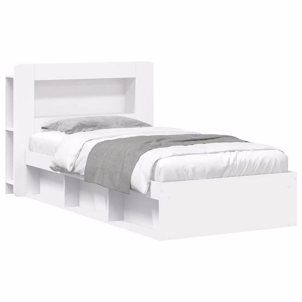 Berkfield Home Modern Bed Frame with Storage Drawers in White, Engineered Wood, W/D/H: 90 x 200 cm – 2
