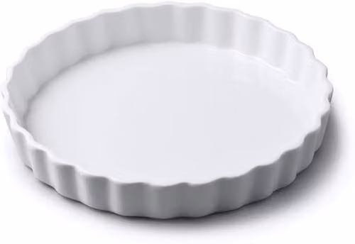 WM Bartleet & Sons White Porcelain Round Pie Dish, Diameter: 20 cm