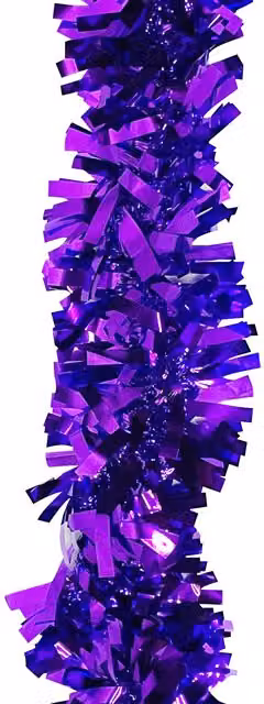 Neel Blue Shiny Metallic Chunky Tinsel Garland in Blue and Purple for Christmas and Parties