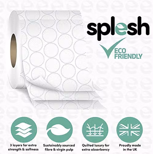 Cusheen Splesh Lavender Scented 3 Ply Quilted Toilet Roll, 24 Rolls, White – 2