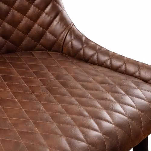 Julian Bowen Luxe Diamond Quilted Upholstered Bar Stool in Brown – 3