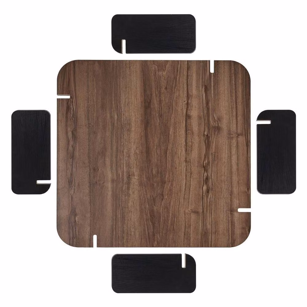 CALICOSY Square Coffee Table in Brown, W/D/H: 90 x 90 x 35 cm – 4