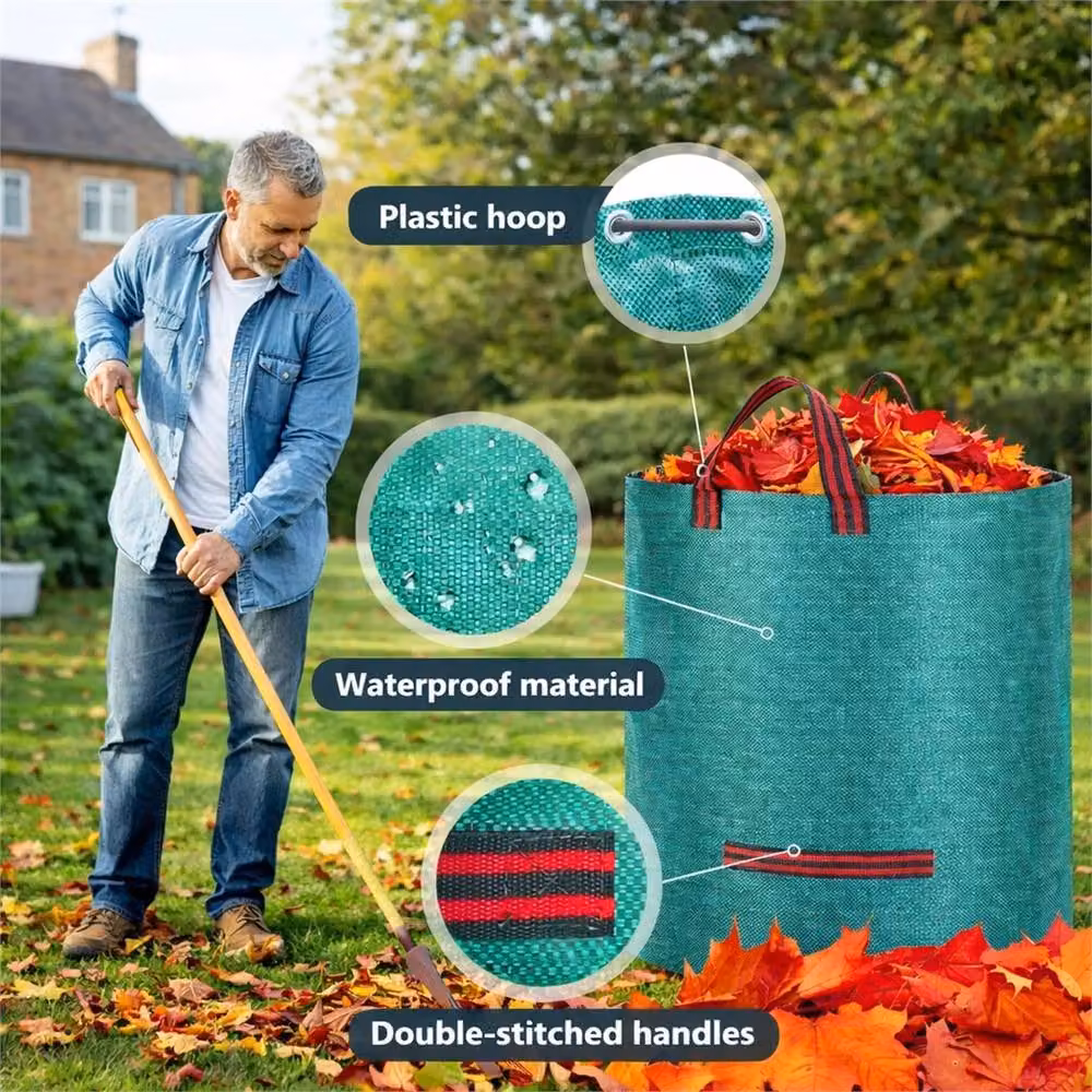 Nordara Heavy Duty Green Garden Waste Bags for Grass and Leaves, 2 x 500L – 3