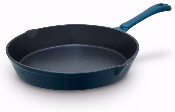 Barbary & Oak Enamelled Cast Iron Frying Pan, Petrol, Diameter: 26 cm – 1