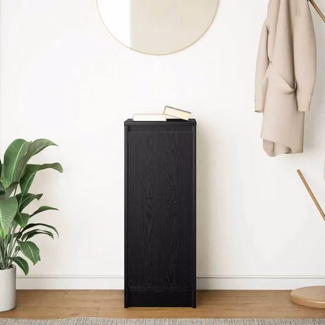 Berkfield Home Black Oak Sideboard in Matt Engineered Wood W/D/H: 29.5 x 34 x 76 cm – 1