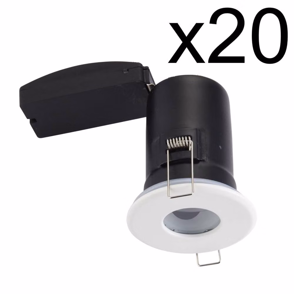 First Choice Lighting Set of 20 White IP65 Dimmable Recessed Bathroom Downlights – 2