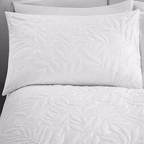 Serene Luana Collection Microfibre Floral Design Duvet Cover and Pillowcase Set in White and Pink, W/D/H: 260 x 220 x 10 cm – 2