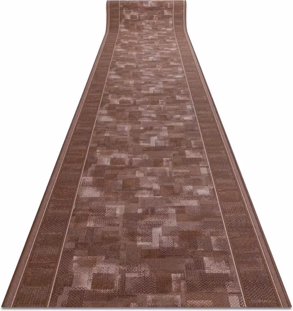 RugsX Ethnic Tribe Anti-Slip Runner in Brown, W/D/H: 100 x 400 cm – 1