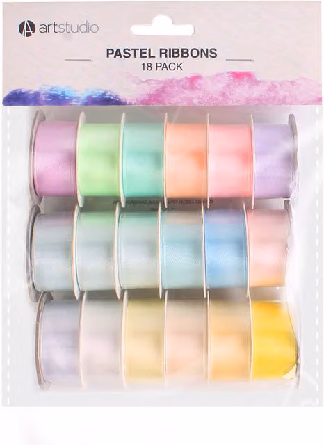 Art Studio Multicolour Pastel Ribbons, Pack of 18