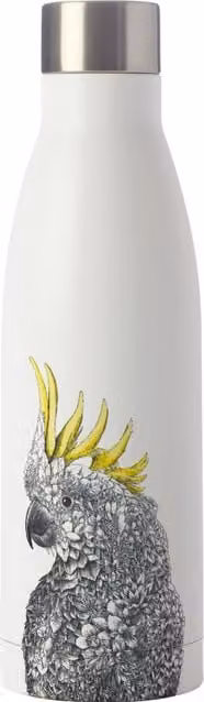 Maxwell Williams Marini Ferlazzo 500ml Cockatoo Double Walled Insulated Stainless Steel Bottle - White
