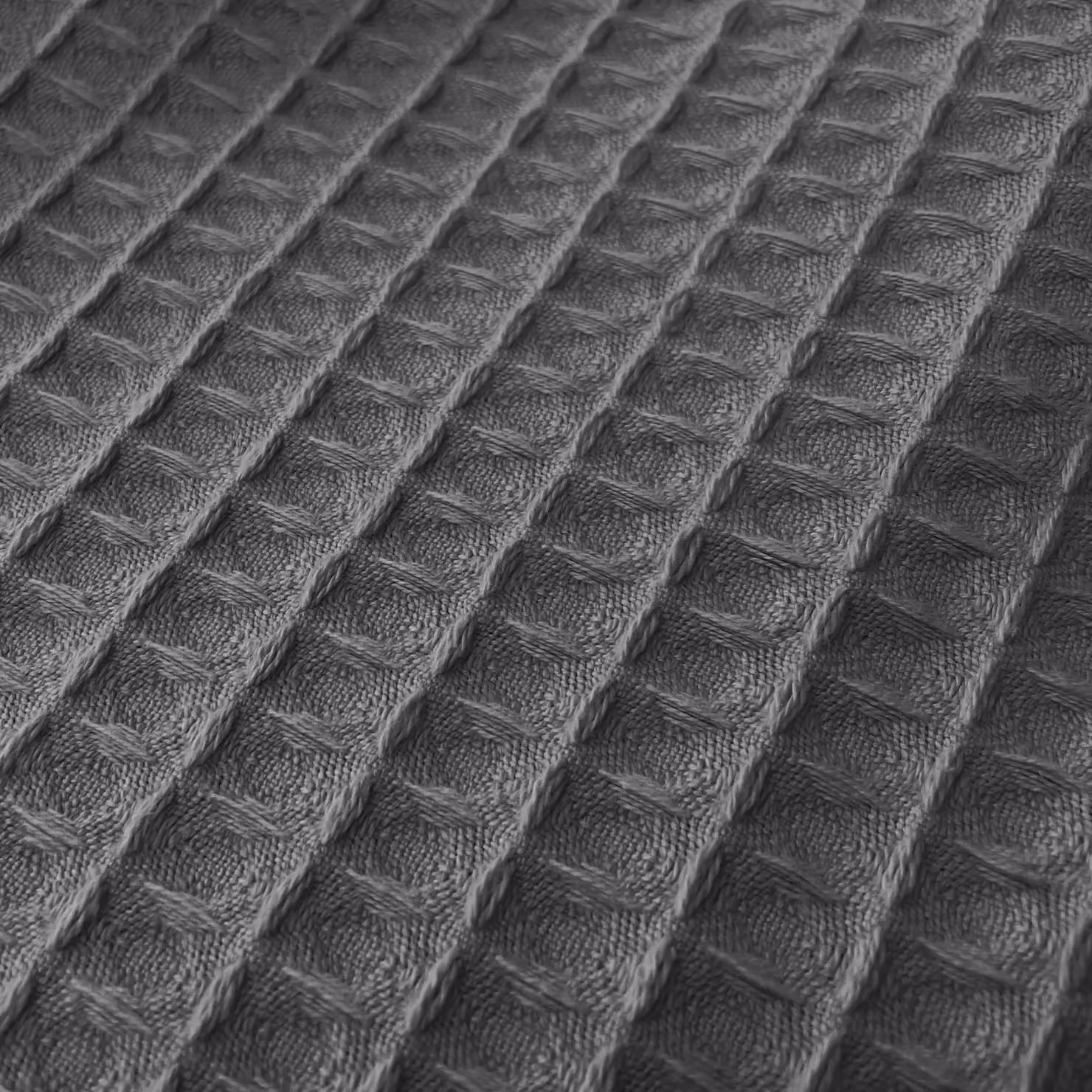 Allure Bath Fashions Luxury Waffle Pique Cotton Throw Blanket in Dark Grey – 4