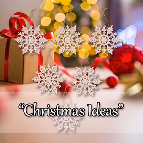 VFM e-Store Glitter Snowflake Hanging Christmas Tree Decoration in Beige and Gold, W/D/H: 18.3 x 10.2 x 1 cm – 5