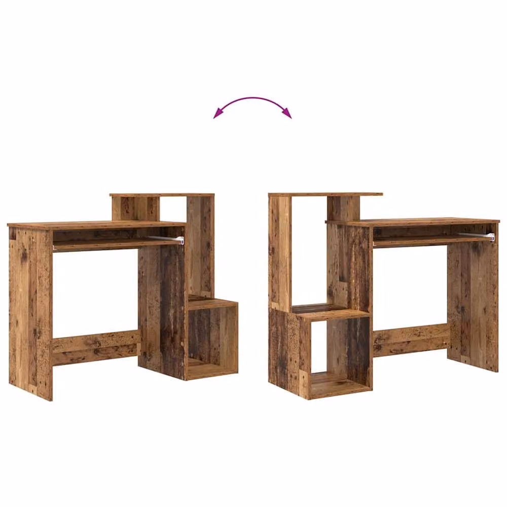 Berkfield Home Brown Rustic Computer Desk in Engineered Wood – 9