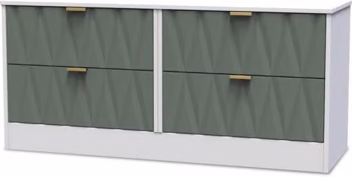 Welcome Las Vegas Modern Geometric 4 Drawer Bed Box in Black, Gold and Multicolour