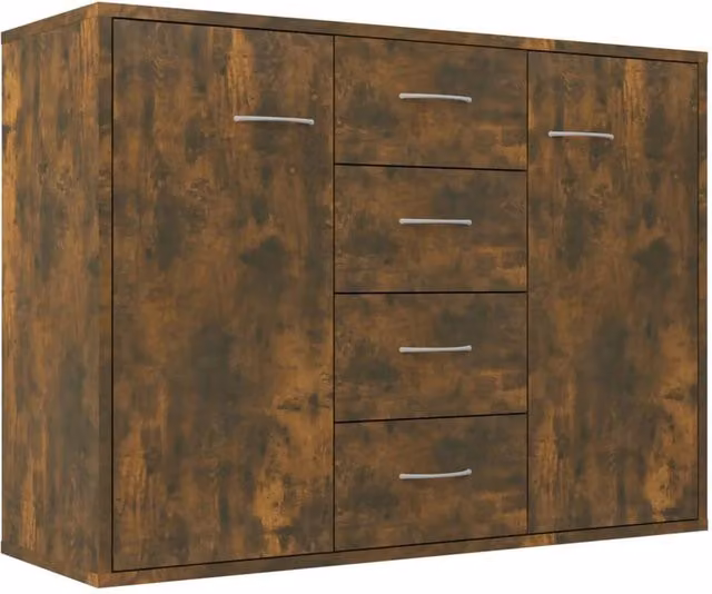 Berkfield Home Smoked Oak Sideboard in Brown, W/D/H: 88 x 30 x 65 cm – 1
