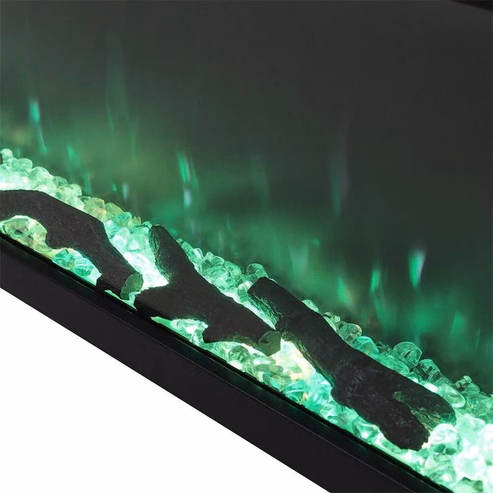 FORGEVIO 80 inch 3 Sided Panoramic Electric Fireplace in Black – 3