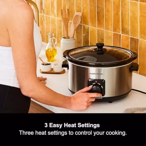 Morphy Richards 6.5L Slow Cooker in Silver with Ceramic Pot and Stainless Steel Finish – 2