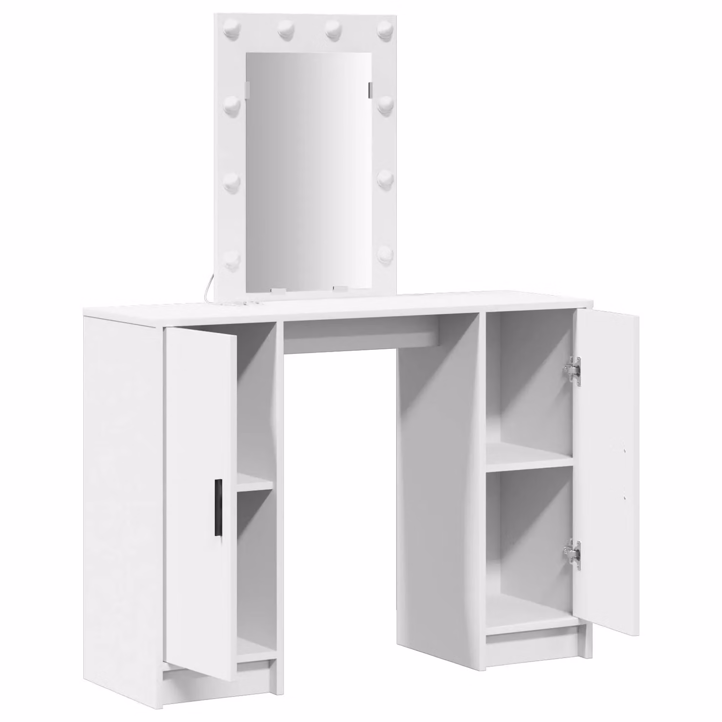 Berkfield Home Hollywood LED Dressing Table in White, W/D/H: 102 x 33 x 135 cm – 2