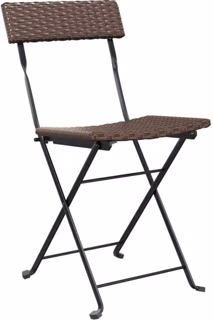 Berkfield Home Beautiful Set of 6 Brown Poly Rattan and Steel Folding Bistro Garden Chairs – 1