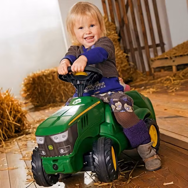 Rolly Toys John Deere 6150R Foot To Floor Mini Ride On Tractor with Light and Sound, Green