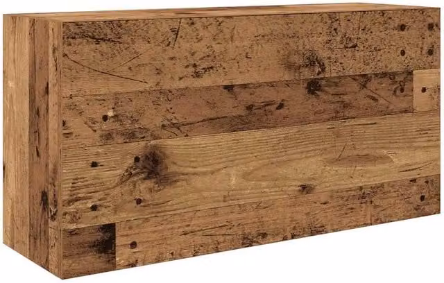 Berkfield Home Brown Old Wood Bathroom Wall Cabinet with Hinged Doors, W: 80 cm, D: 25 cm, H: 40 cm – 1