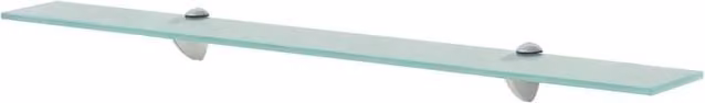 Berkfield Home Set of 2 Clear Glass Floating Shelves, W: 80 cm, D: 20 cm