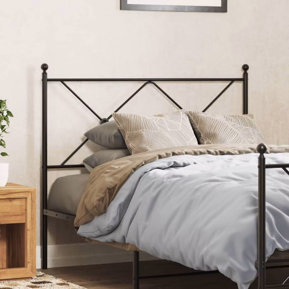Berkfield Home Matt Black Metal Headboard – 2
